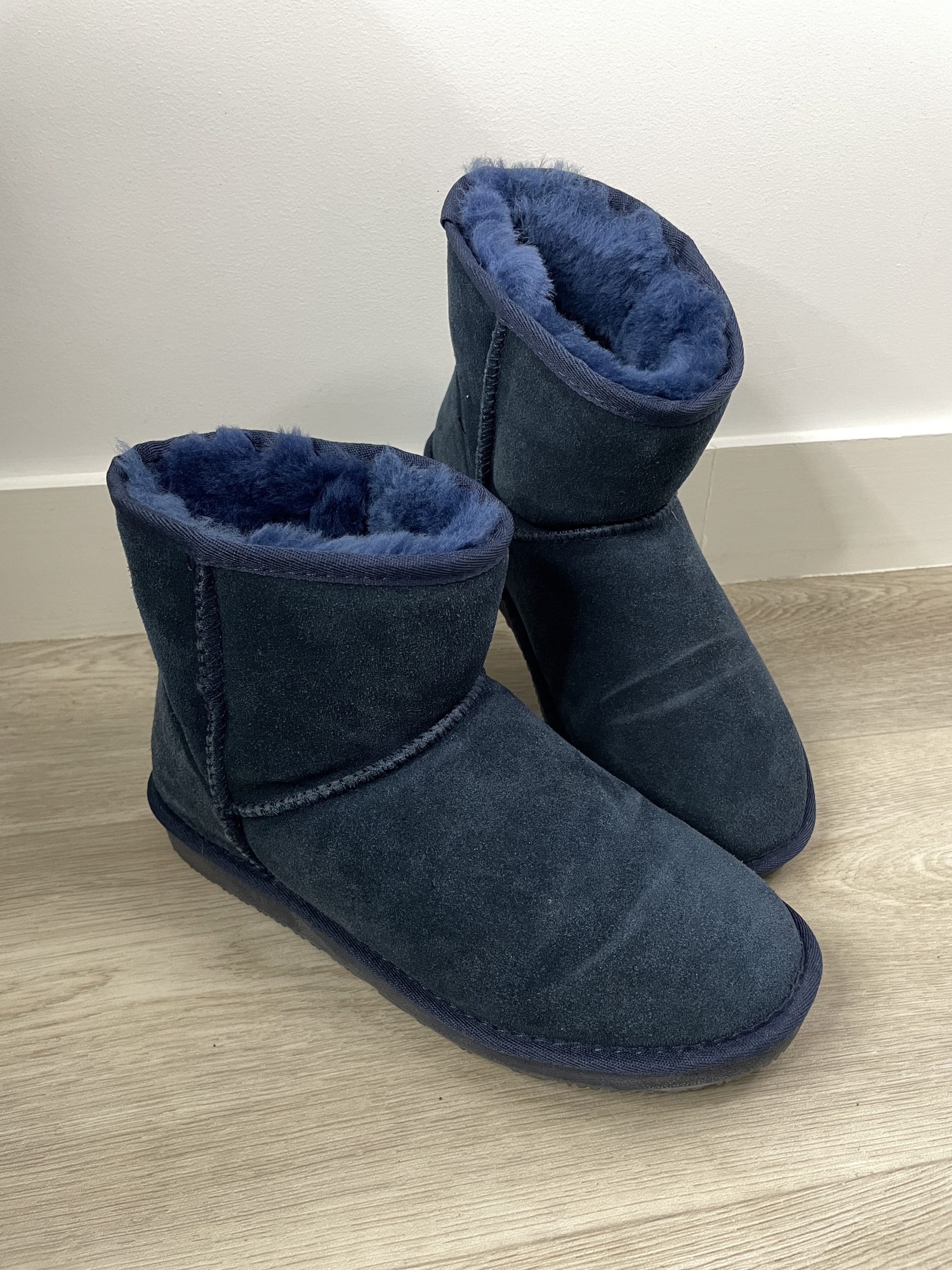Jupe rayée bleu marine et blanc cassé