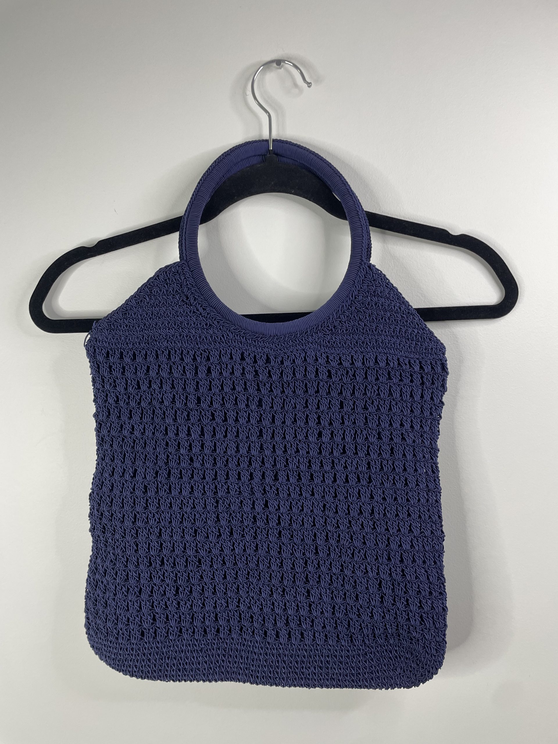 Jupe rayée bleu marine et blanc cassé