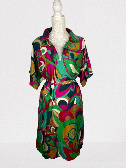  Robe à motifs style 70's en lyocell
