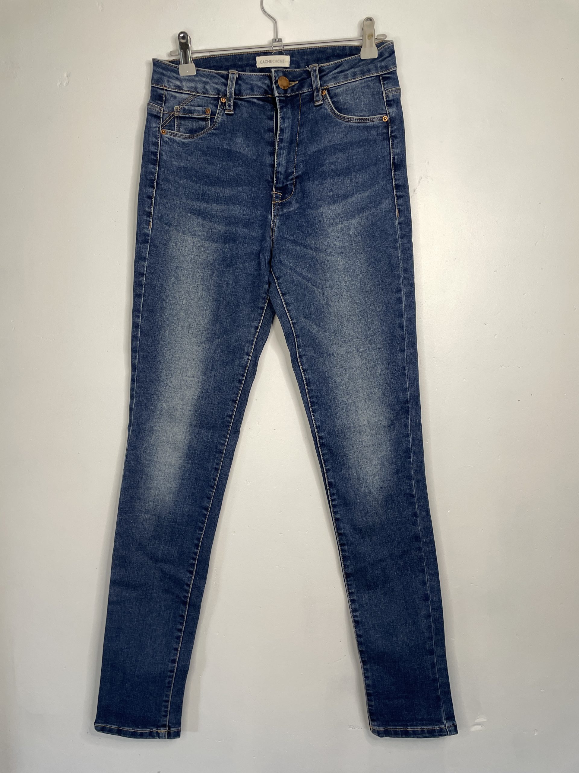 Jean slim taille haute, cache cache, taille S / très bon état