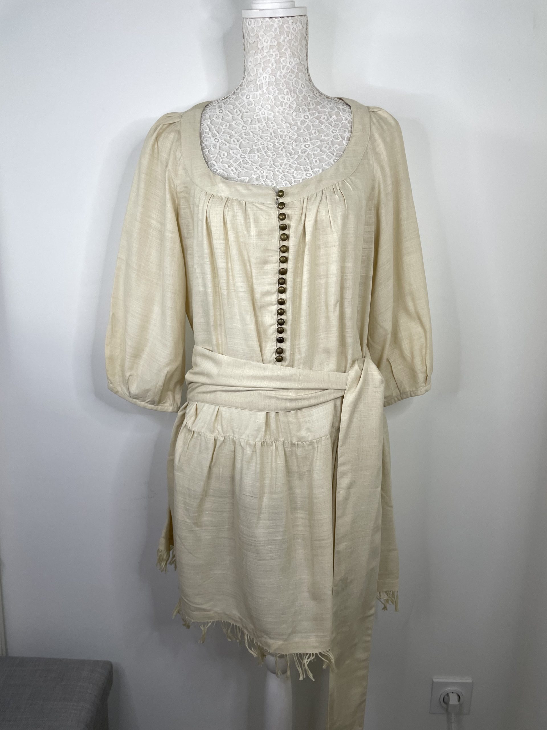 Robe en soie crème 