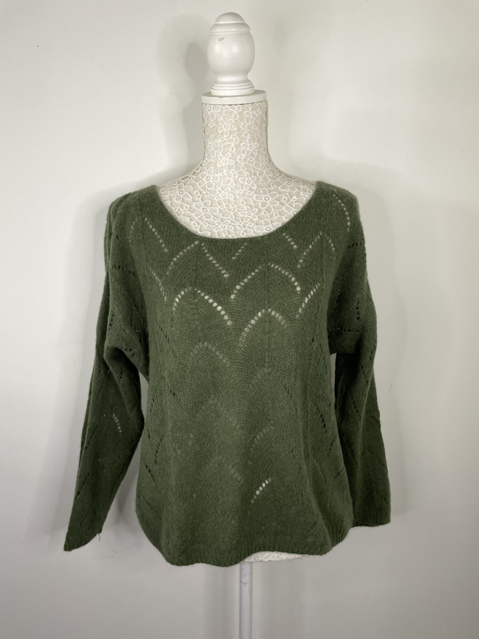 Pull en maille vert