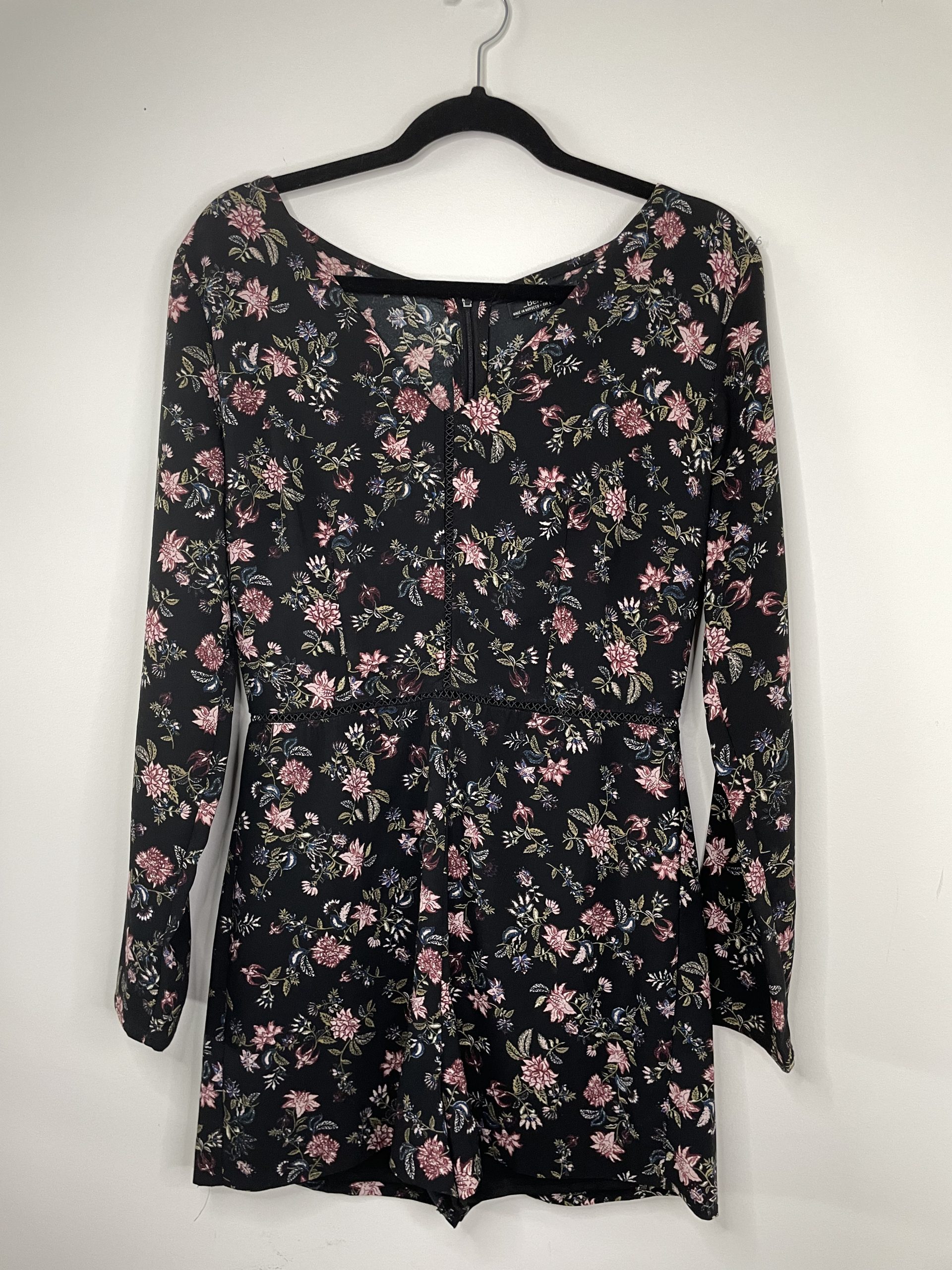 Combi short à fleurs manches longues